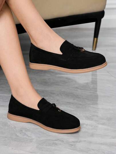 Sleekvia 女士蝴蝶结装饰休闲平底鞋，适合日常通勤