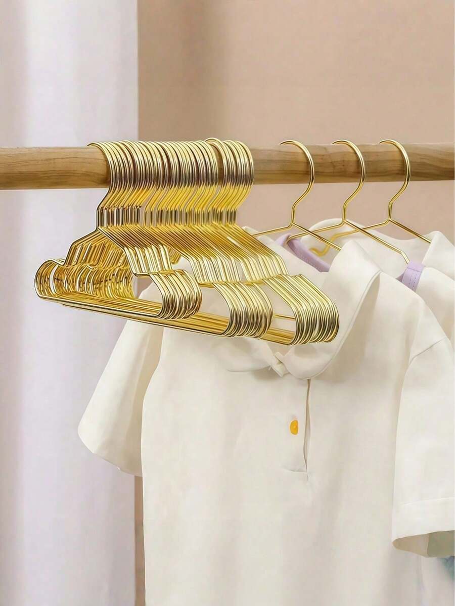 5/10pcs Gold Mini Metal Hangers Arrived. Struggling With Drying Clothes For Pets? Don't Worry! The Mini Hangers Are Small, Exquisite And Super Durable, Perfectly Fit For Small Garments. - Multicolor - View 1