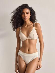 Ocili Bra Wanita Minimalis Tipis Tanpa Kawat Warna Aprikot, Tanpa Jahitan, Mengangkat dan Menopang, 1 buah - Aprikot - View 4