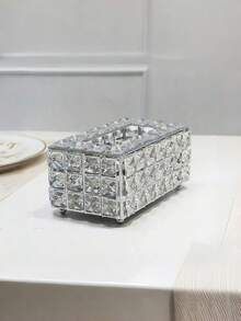 Soporte de papel higiénico de lujo para el hogar, caja de papel higiénico de cristal brillante, contenedor decorativo de pañuelos para el baño/escritorio - Multicolor - Ver 7