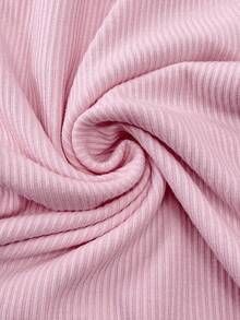 SHEIN 孕妇纯色罗纹休闲哺乳背心 - 粉色 - 查看 6