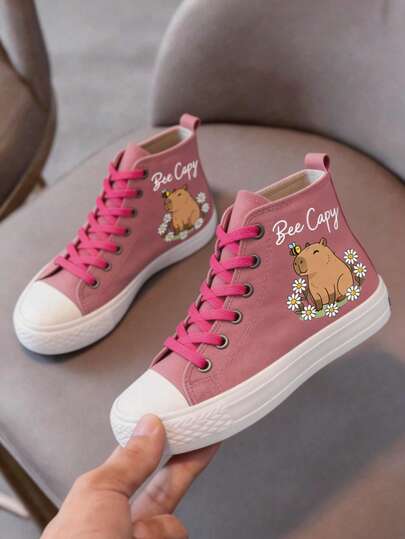 zapatillas de lona para niños y niñas lona color básico con cordones de colores altos confort capibara be capi 100% lona excelente calidad liso 13 al 21 mx colores básicos liga negro blanco azul rosa