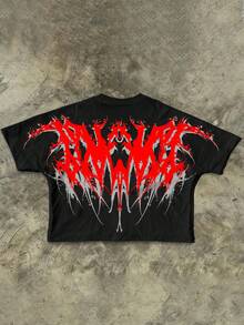 Manfinity EMRG Men's Casual Dark Pattern Round Neck Short Sleeve T-Shirt, Summer - Multicolor - View 3