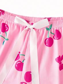 Bonmuse Ladies' Cherry Print Simple Daily Cami Top, Shorts, Pajama Set - Multicolor - View 6