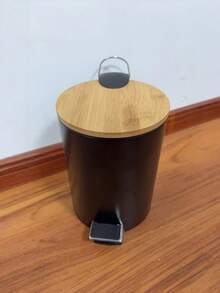 生日装饰品、新年礼物、情人节礼物、家居用品、家庭办公室装饰品、3升黑色圆形金属脚踏垃圾桶/废纸篓、适用于厨房、浴室和家庭使用的垃圾容器、可拆卸内衬。 - 黑色 - 查看 6