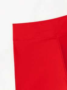 Swim Basics Women's Solid Color High Waist Swimwear Bottom - Red - View 6