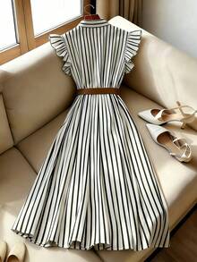 Franclia 新款条纹连衣裙配帽子，春夏款 - 彩色 - 查看 2