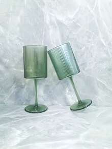 12 Striped Cylindrical High-Footed Wine Glasses, Pink/Green/Blue, Suitable For Friends' Parties, Weddings, Banquets, Festivals, Birthday Parties, Champagne Glasses, Can Be Used As Gifts To Friends, Family And Husbands, Create A New Year's Party Atmosphere, Valentine's Day Gifts, Suitable For Outdoor And Camping (Bubbles May Appear On The Glass Body, Which Is A Normal Phenomenon). - View 1
