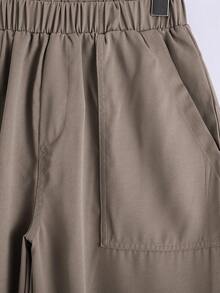 SHEIN Bộ 2 món/Bộ áo thun tay ngắn có túi màu tương phản thoải mái đa năng cho bé trai tuổi teen - Nhiều màu - Xem 5