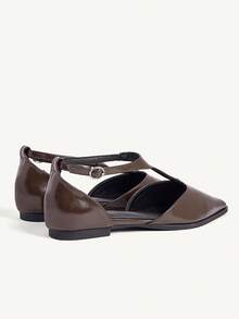 CUCCOO CHICEST Zapatos planos casuales y versátiles con diseño de hebilla para mujer - Marrón - Ver 5