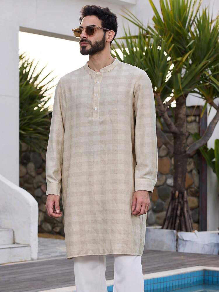 Spring Long Sleeve Middle Eastern Style Men's Shirt Summer