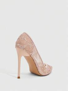 CUCCOO SZL Sexy Fashion Pointed Toe Transparent Fuchsia High Heel Pumps, Suitable For Party, Date Night, Spring Casual Outfit, Night Look For Christmas - Pink - View 3