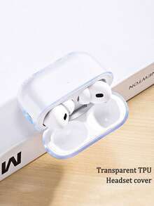 Transparent TPU Material Protective Case Compatible With Apple Wireless Bluetooth Earphones - Clear - View 4