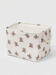 ROMWE Kawaii Cartoon Cute Bear Thicken Durable Laundry Hamper Clothes Storage Basket - Beige - View 4