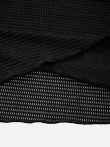 Swim Chiccia 女士不对称玉米片装饰罩衫和迷你裙套装 - 黑色 - 查看 3