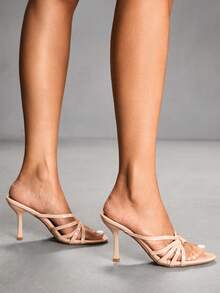 CUCCOO SZL Women Shoes Spring And Summer New Round Toe Stiletto Apricot Thin Strip Women's High Heel Sandals Fashion Comfortable Versatile Sexy Party Women Sandals Slippers - Apricot - View 9