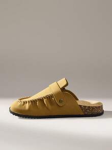 Solecia Women's Casual Slip-On Mule Shoes With Buckle Design - Camel - View 4