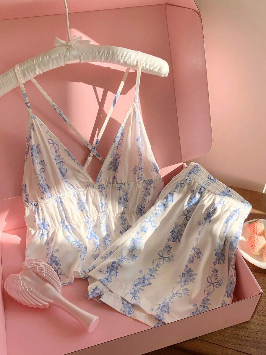 Comfortcana 蓝色梭织女式休闲套装 - 藍白色 - 查看 1