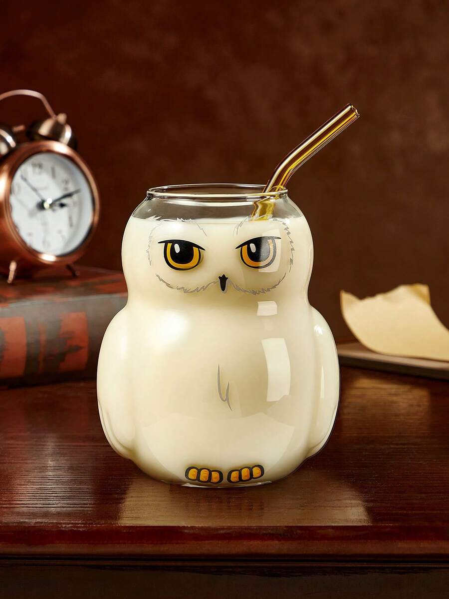 HARRY POTTER X SHEIN 1Pc 28.75oz/850ml Cute Cartoon Pattern Printed Borosilicate Glass Mug, Cold And Heat Resistant, Suitable For Milk, Juice, Coffee, Etc - Clear - View 1