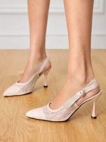 CUCCOO HITCHD Women's Pointed Toe Buckle Design Fashionable High Heels For Daily Wear Summer Shoes Wedding Shoes Bride Shoes - Pink - View 5