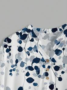 EMERY ROSE 大码度假休闲印花衬衫和纯色长裤两件套 - 彩色 - 查看 7