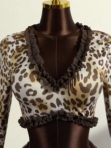 Zestiva 女士时尚蕾丝拼接印花两件套 - 彩色 - 查看 6