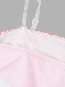 SHEIN Tween Girl Tropical Print Halter Maxi Dress 2 Pieces Set, Pink Vacation Style - Pink - View 3