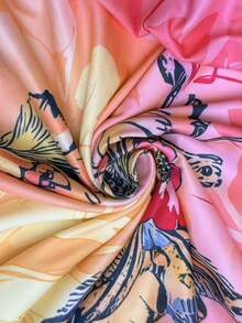 INAWLY Women's Floral Print Casual Halter Dress For Vacation - Pink - View 5