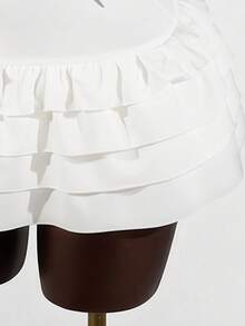 SaltGleam SaltGleam 性感美人鱼白色夏季束腰深V领连衣裙 - 白色 - 查看 5