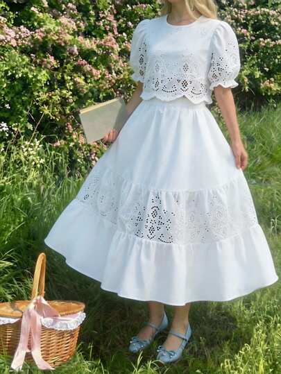 少女休闲度假白色条纹蝴蝶结宽松花瓣袖衬衫套装，夏季上衣，柔软舒适，适合度假、旅行、校园、日常穿着