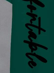 Manfinity RSRT Men's Retro American Street Style Letter M & NY Palm Tree Graphic Round Neck Casual Suit, Men's Round Neck Vacation Casual Suit - Green - View 6