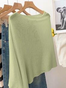 GlowEve Áo choàng Poncho dáng rộng thoải mái dành cho nữ, thích hợp cho kỳ nghỉ xuân/hè. - Màu xanh chanh - Xem 2