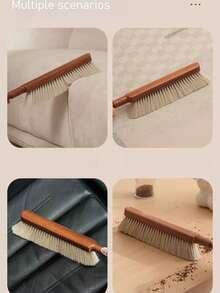 Madebyblanc 1 Chổi phủi bụi bằng sợi tự nhiên mềm mại, có thể tái sử dụng, cán gỗ bền chắc, dùng để vệ sinh đồ đạc trong nhà, ghế sofa, giường, quần áo, dụng cụ lau chùi đa năng trong gia đình. Không kèm dây đeo. - Màu gỗ đàn hương - Xem 12