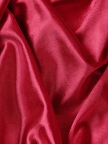 SHEIN MOD 梦幻般的3D立体花卉高开衩缎面连衣裙，垂褶领口和荷叶边细节设计——完美适用于度假、浪漫场合、海滩度假、约会、野餐、派对、舞会、节日和生日；浪漫复古的宫廷风格 - 酒紅色 - 查看 4