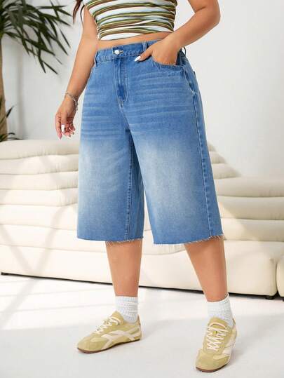 Solflare Plus Size Casual Washed Loose Fit Jeans