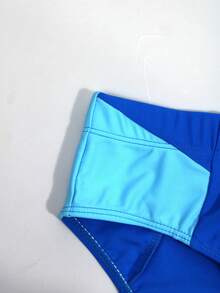 Surfspeed Bañador de triángulo casual de vacaciones en la playa con color de contraste para hombre - azul real - Ver 5