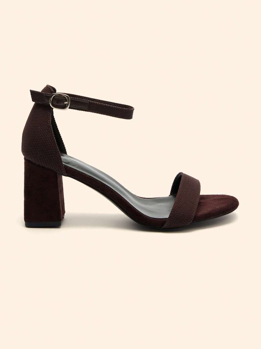 CUCCOO BASICS Women Heeled Sandals Summer Shoes - Coffee Brown - View 1