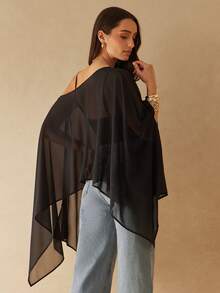 Silquee Áo choàng đen gợi cảm xuyên thấu và áo liền thân cổ chữ V sâu, thích hợp cho kỳ nghỉ, hẹn hò/dã ngoại/tiệc tùng/gặp gỡ, tiệc tùng sang trọng, tiệc cocktail, trang phục dự tiệc/hẹn hò/tiệc chiêu đãi, ngày Valentine và buổi tối đi chơi, váy dự tiệc cùng chị em, trang phục hẹn hò lãng mạn, lễ tốt nghiệp, câu lạc bộ. - màu đen - Xem 2