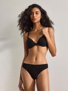 Ocili Bra Minimalis Nyaman untuk Wanita dengan Kawat Tipis Tanpa Bantalan, Mengangkat Payudara Besar, 1 buah - Hitam - View 2