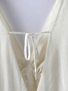 GlowEve CURVE Große Größen Ärmelloses langes Kleid in Apricot für Damen, minimalistischer Stil, Frühling/Sommer - Aprikosenfarben - Übersicht 3