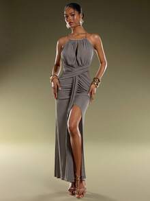 Normani Spring Summer Concert Outfits For Women Going Out Outfits Casual 2000s Y2k 90S Club Vintage Rave Outfits Festival Old Money Streetwear Easter St Patrick's Day Women Party Beach Wedding  Going Out Graduation Elegant Vacation Casual Festival Formal Halterneck Jewelry-Embellished Knitted Dress Y2k Dresses Xrlq9 Ladies Clothes Wow Dress - Army Green - View 7