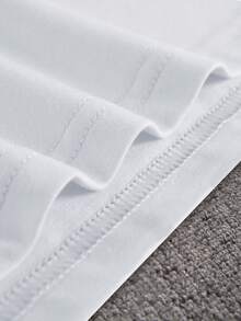 Manfinity Dauomo Camiseta casual de manga corta y hombros caídos para hombre, de verano - Blanco - Ver 5