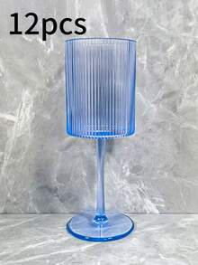 12 Striped Cylindrical High-Footed Wine Glasses, Pink/Green/Blue, Suitable For Friends' Parties, Weddings, Banquets, Festivals, Birthday Parties, Champagne Glasses, Can Be Used As Gifts To Friends, Family And Husbands, Create A New Year's Party Atmosphere, Valentine's Day Gifts, Suitable For Outdoor And Camping (Bubbles May Appear On The Glass Body, Which Is A Normal Phenomenon). - View 7