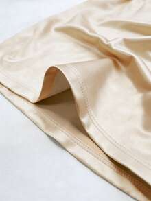 GlowEve Women's Elegant Solid Color Ruched Skirt, Summer - Champagne - View 3