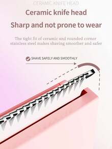 1PC Pink Dual-Head Electric Shaver For Women, IPX7 Waterproof Ceramic Blade Digital Display Body Trimmer With Type-C Charging For Bikini, Underarms & Legs - Multicolor - View 5