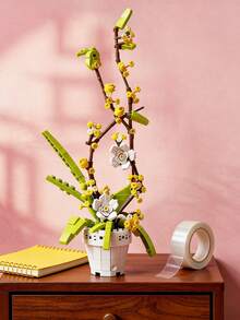 MINKOJA 588 Pieces, Decorative 3D Orchid Accessories, DIY Building Block Set, Desktop Accessories, Suitable For Decoration, Romantic Atmosphere, Ideal Gifts For Family And Friends, Home Decoration, Easter, Easter Gifts, Suitable As New Year's/Birthday/Halloween/Christmas/Valentine's Day/Mother's Day Gifts, Easter Gifts - Multicolor - View 2