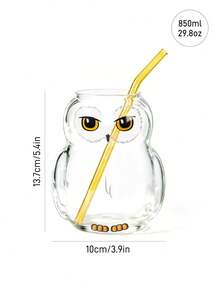 HARRY POTTER X SHEIN 1Pc 28.75oz/850ml Cute Cartoon Pattern Printed Borosilicate Glass Mug, Cold And Heat Resistant, Suitable For Milk, Juice, Coffee, Etc - Clear - View 3