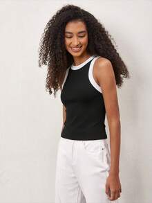 Fluxe Top tank ribete en contraste - Negro - Ver 5