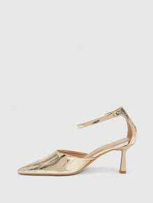 CUCCOO SZL Women's Fashionable Elegant Pointed Toe Gold High Heels For Commuting - Rose Gold - View 4