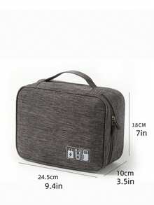 1pc Travel Storage Bag, Earphone Storage Pouch, Portable Digital Makeup Case, Stylish, Multi-Layer, Minimalist, Water-Resistant For Men And Women - Multicolor - View 3